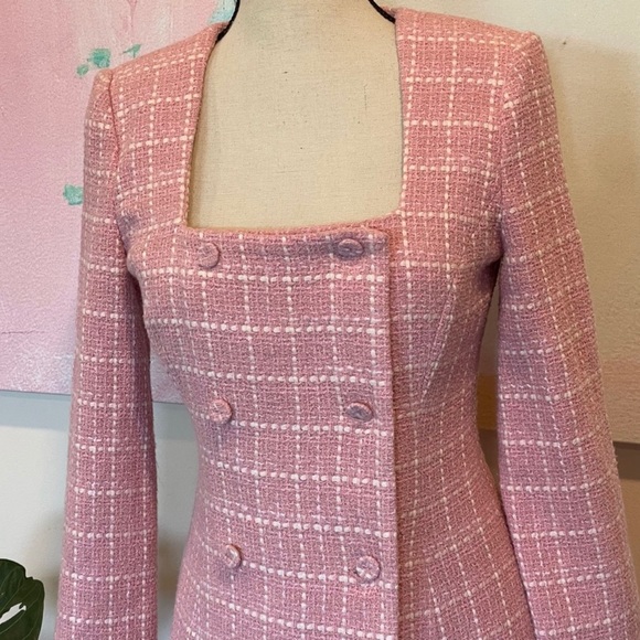 Favorite Daughter Tweed Plaid Button Front
Dress Long Sleeve Size 2 - Picture 4 of 8